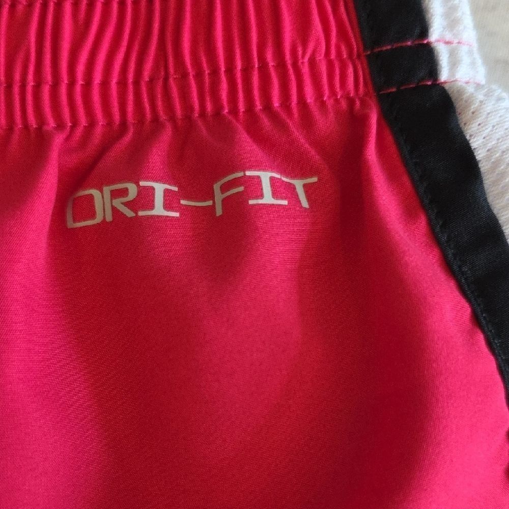 Red Athletic Shorts with Swoosh Logo - Picture 5 of 6